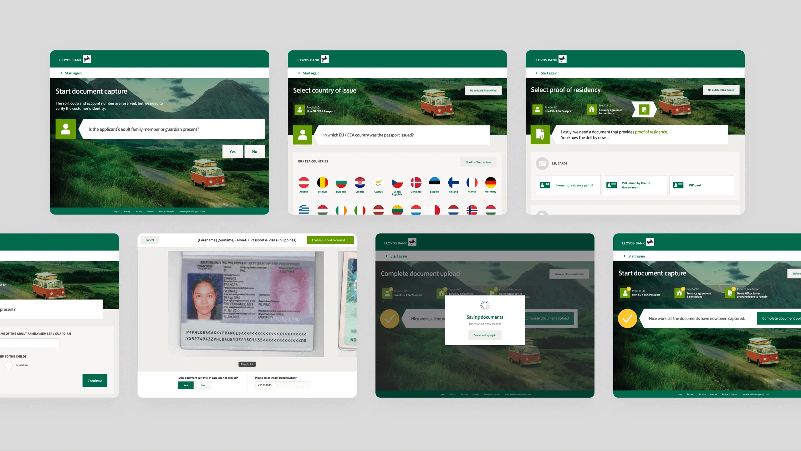 iPad interface for document capture via the camera.