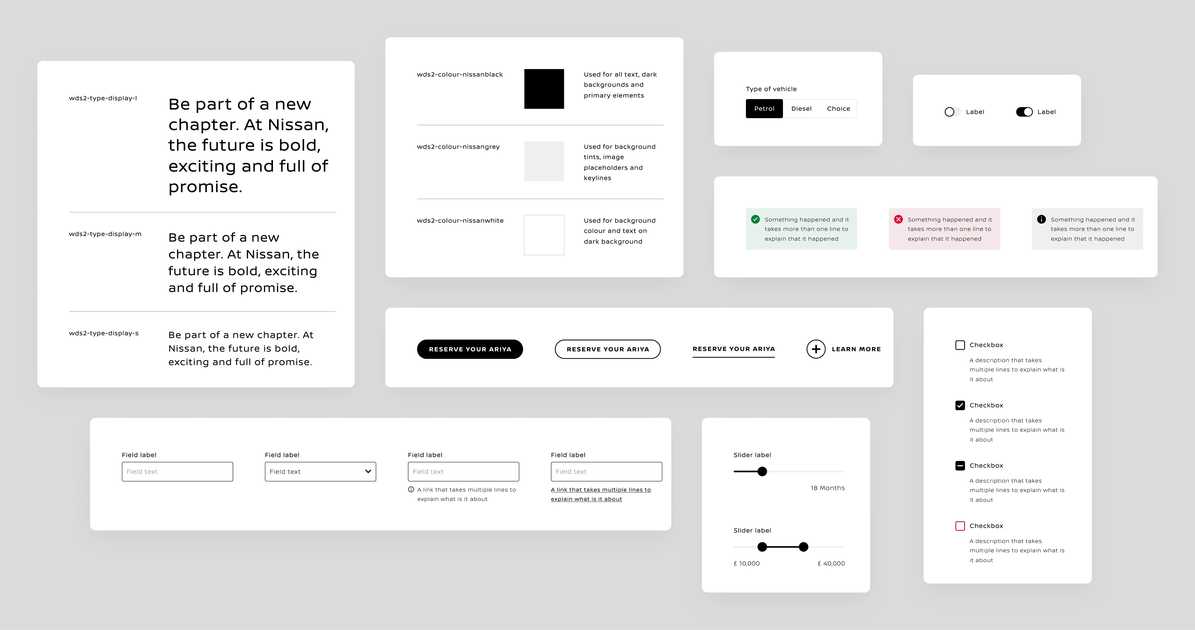 Nissan Design System showcasing the unified design language