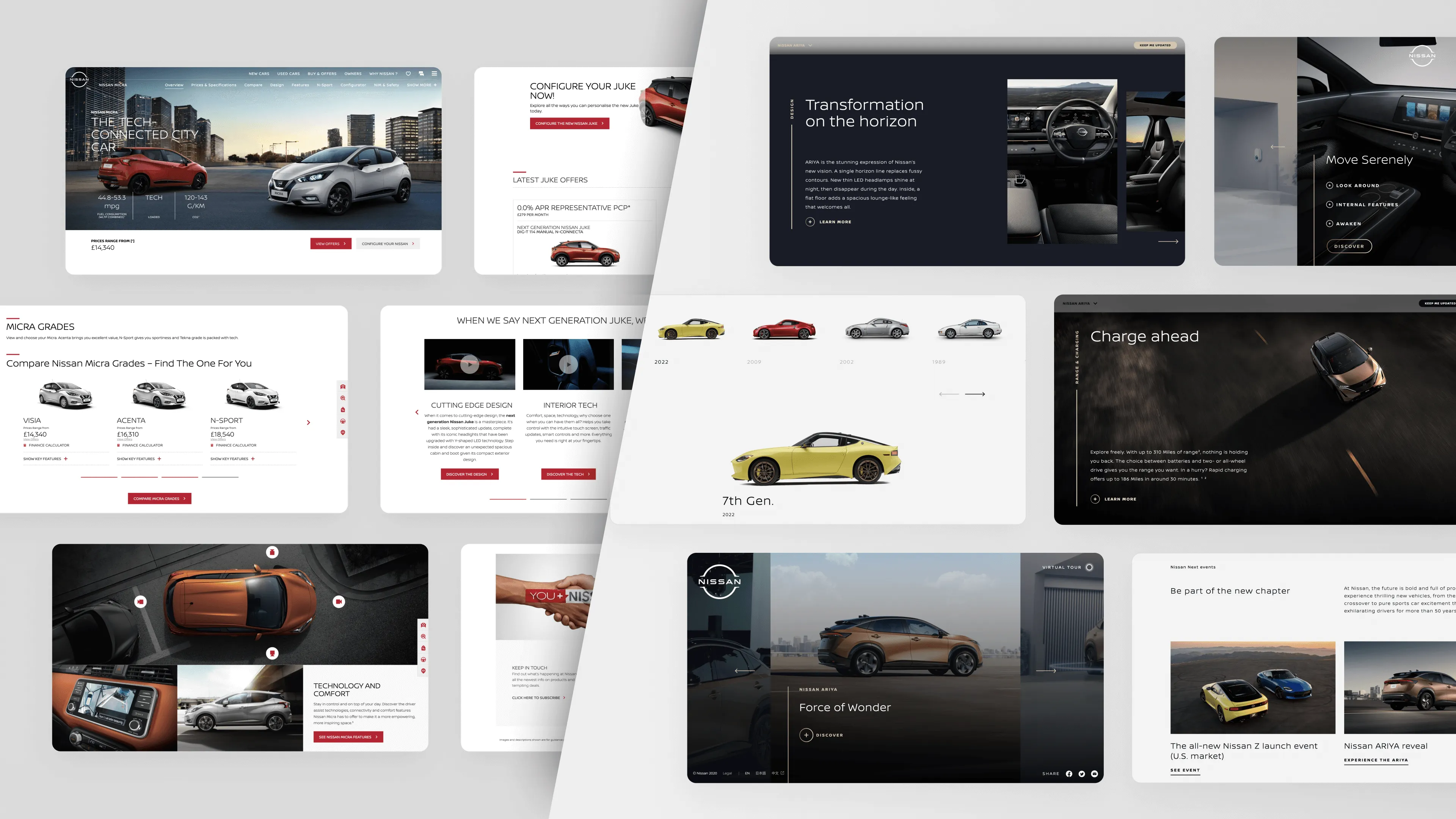 Old and new design elements compared side-by-side.