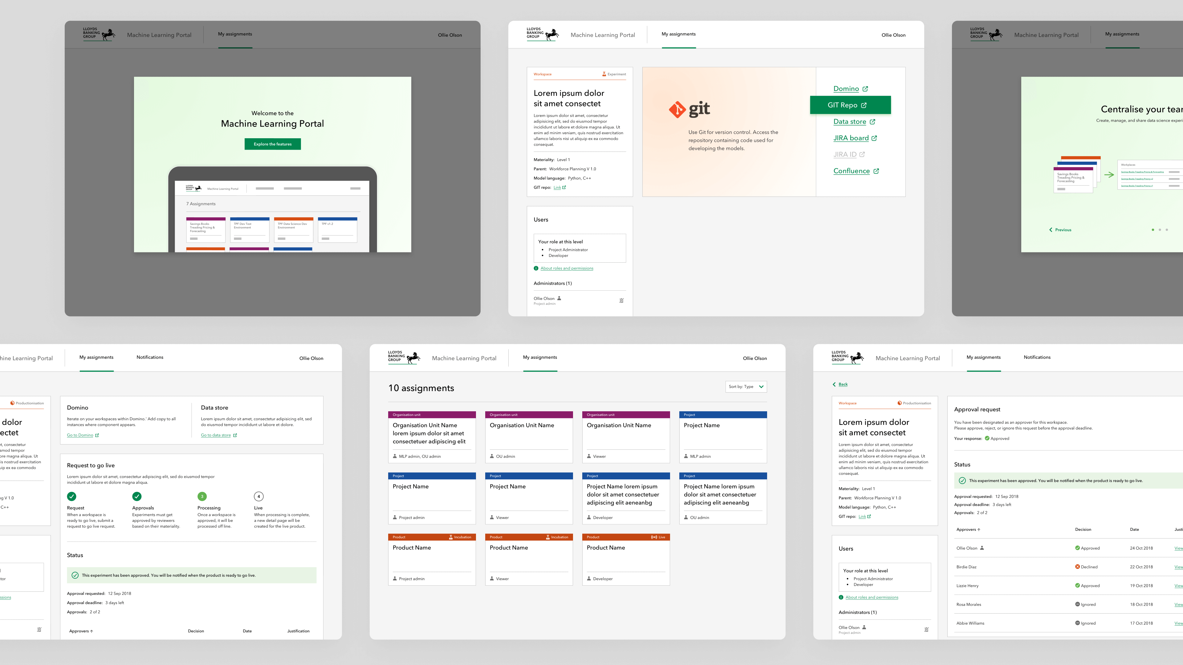 Cover image of the data science portal interface designed for Lloyds Banking Group.