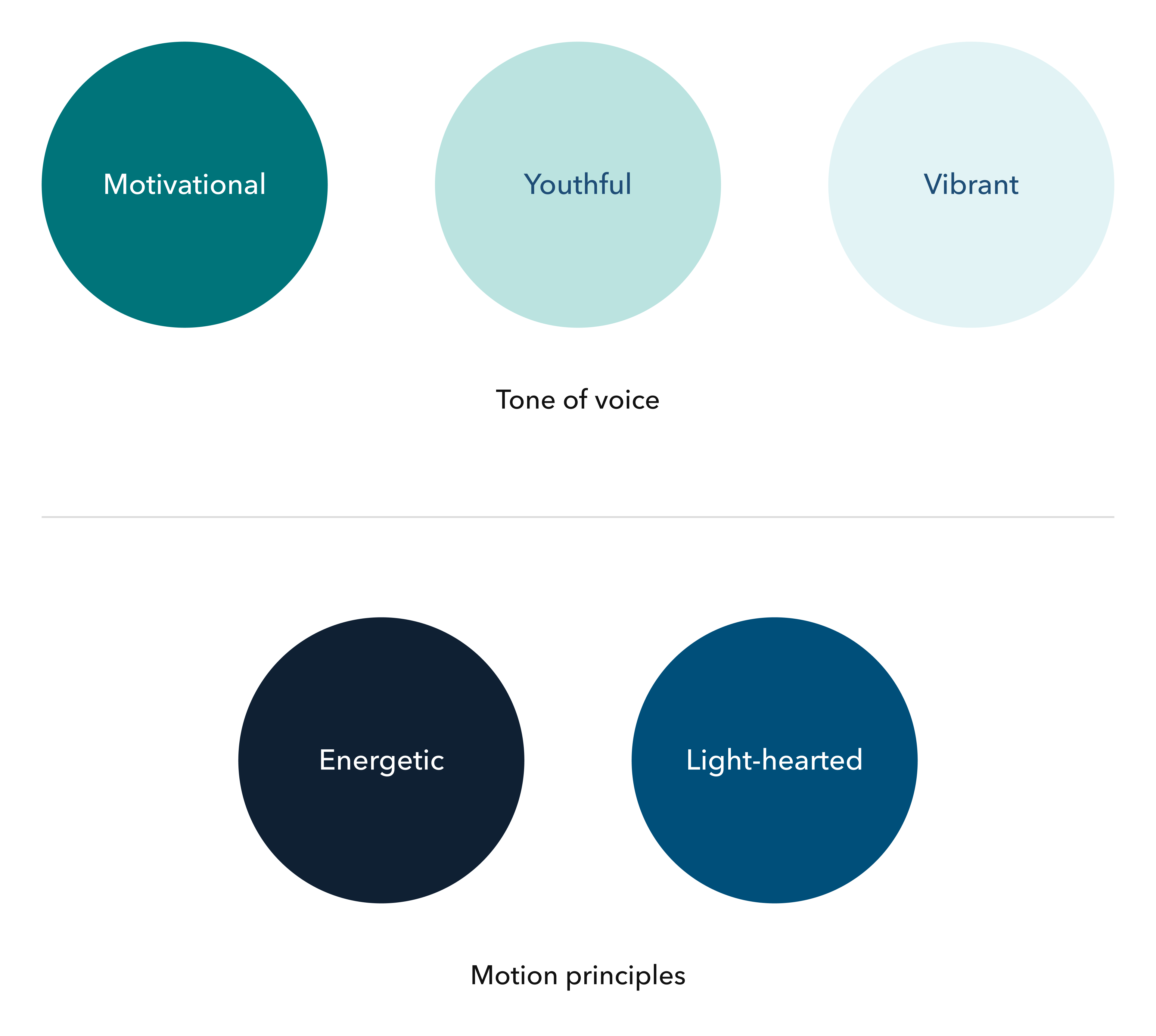  Visual representation of Miracle-Ear’s tone of voice and its translation into motion principles.